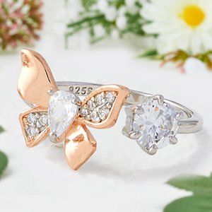Butterfly Ring, 925 Sterling Silver Charmed Aroma Wanderlust Ring Collection